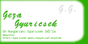 geza gyuricsek business card